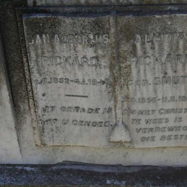 PICKARD Jan Albertus 1852-1940 &amp; Aletta SMUTS 1856-1946