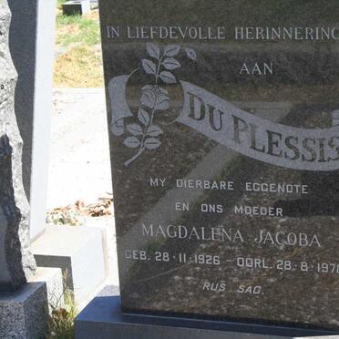 PLESSIS Magdalena Jacoba, du 1926-1978