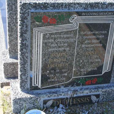 PLESSIS James Daniel Jacobus, du 1931-1998 &amp; Anne 1933-