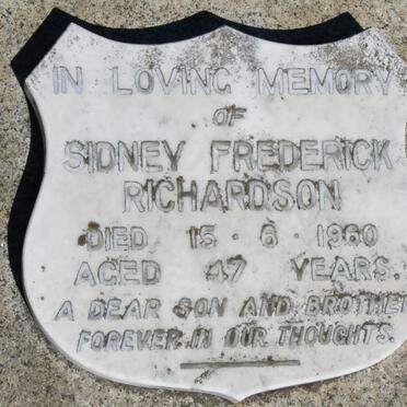RICHARDSON Sidney Frederick -1960
