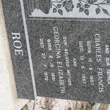 ROE Charles Francis 1887-1967 &amp; Georgina Elizabeth 1891-1972