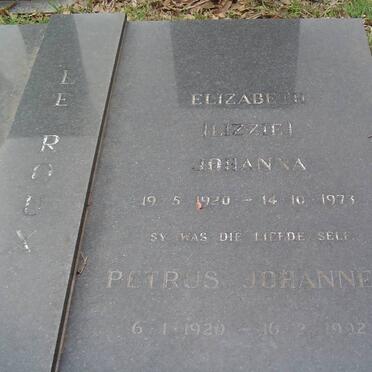 ROUX Petrus Johannes, le 1920-1992 &amp; Elizabeth Johanna 1920-1973