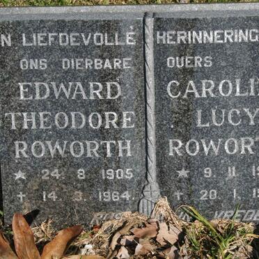 ROWORTH Edward Theodore 1905-1964 &amp; Caroline Lucy 1916-1992