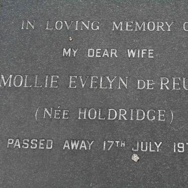 REUCK Mollie Evelyn, de nee HOLDRIDGE -1970