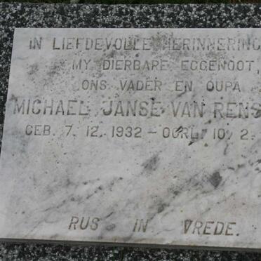 RENSBURG Michael, Janse van 1932-1983