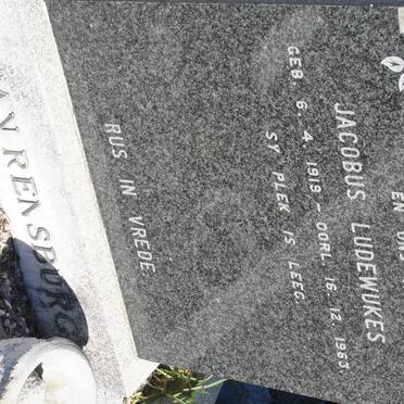 RENSBURG Jacobus Ludewukes, van 1919-1963