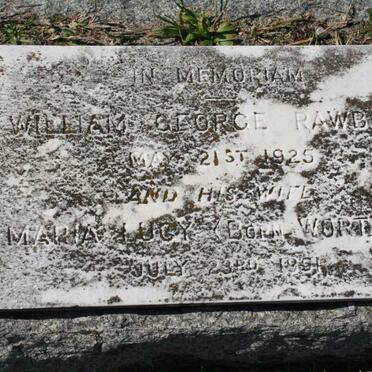 RAWBONE William George -1925 &amp; Maria Lucy WORTLEY -1951
