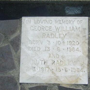 RADLEY George William 1920-1964 &amp; Ruth 1917-1984
