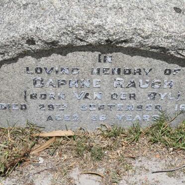 RAUCH Daphne nee VAN DER BYL -1952