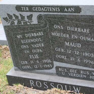 ROSSOUW Elie 1906-1983 &amp; Maud 1903-1996