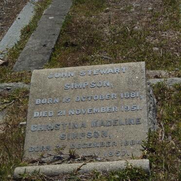 SIMPSON John Stewart 1881-1951 &amp; Christina Madeline 1884-1957