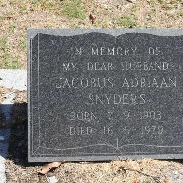 SNYDERS Jacobus Adriaan 1903-1979