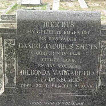 SMUTS Daniel Jacobus -1949 &amp; Hilgonda Margaretha de NECKER -1964