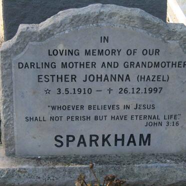 SPARKHAM Esther Johanna 1910-1997