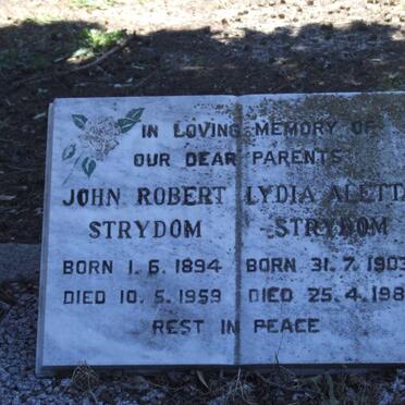 STRYDOM John Robert 1894-1959 &amp; Lydia Aletta 1903-1981