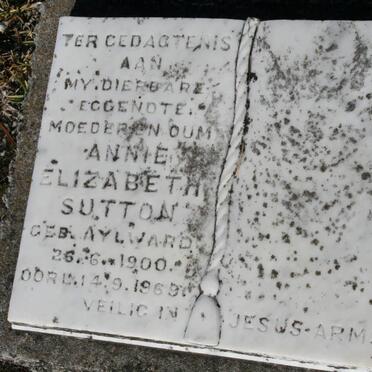 SUTTON Annie Elizabeth nee AYLWARD 1900-1969