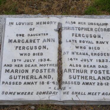 SUTHERLAND Arthur Foster -1936 &amp; Marion Foster -1943 :: FERGUSON Christopher George -1933 &amp; Margaret Ann SUTHERLAND -193