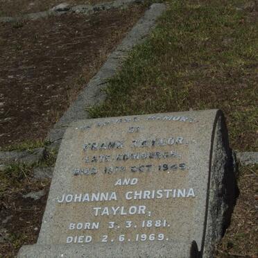 TAYLOR Frank -1948 &amp; Johanna Christina 1881-1969