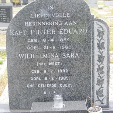 TOIT Pieter Eduard, du 1884-1969 &amp; Wilhelmina Sara WEST 1892-1985