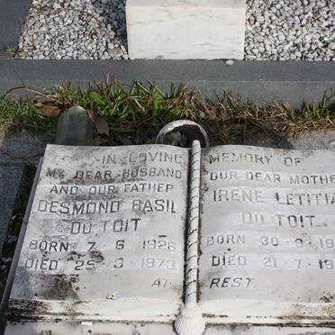 TOIT Desmond Basil, du 1926-1973 &amp; Irene Letitia 1926-1977