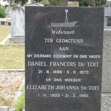 TOIT Daniel Francois, du 1896-1973 &amp; Elizabeth Johanna 1903-1980