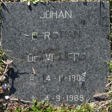 VILLIERS Johan Christian, de 1906-1989