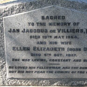 VILLIERS Jan Jacobus, de -1954 &amp; Ellen Elizabeth DALL -1957