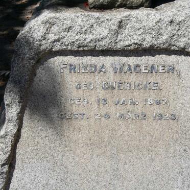 WAGENER Frieda nee GUERICKE 1867-1923
