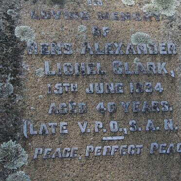 WHITE Rens Alexander Lionel 1894-1934