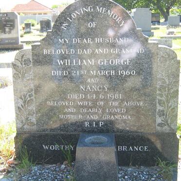 WORTHY William George -1960 &amp; Nancy BRANCE -1981