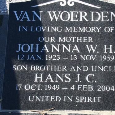 WOERDEN Johanna W.H., van nee SCHEEPSTRA 1923-1959 :: VAN WOERDEN Hans J.C. 1949-2004