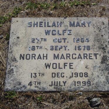 WOLFE Sheilah Mary 1904-1976 :: WOLFE Norah Margaret 1908-1999