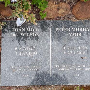 MOIR Peter Morham 1922-2016 &amp; Joan WILSON 1927-1994