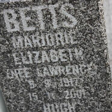 BETTS Marjorie Elizabeth nee LAWRENCE 1917-2001