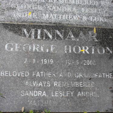 MINNAAR George Horton 1919-2000