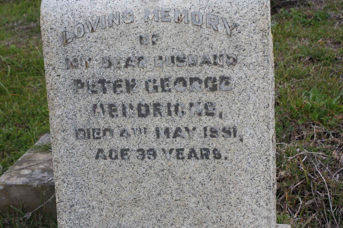HENDRICKS Peter George  -1951
