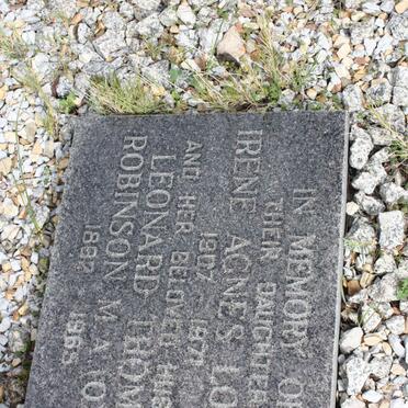 ROBINSON Leonard Thomas 1897-1965 &amp; Irene Agnes LOCKIE 1907-1971