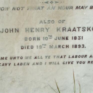 KRAATSKOW John Henry 1831-1893