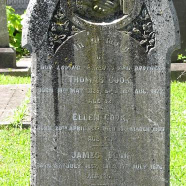 COOK Thomas 1825-1877 &amp; Ellen 1832-1909 :: COOK James 1857-1876