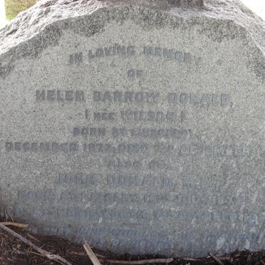 DONALD John 1872-1927 &amp; Helen Barrow WILSON 1872-1926