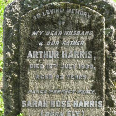 HARRIS Arthur -1930 &amp; Sarah Rose ELY 1869-1938