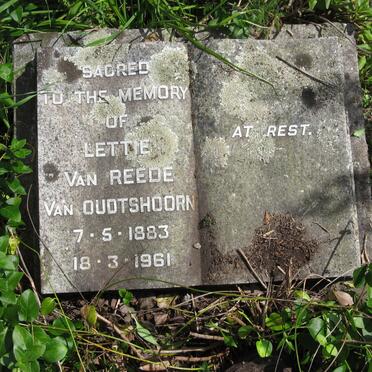 OUDTSHOORN Lettie, van Reede van 1883-1961
