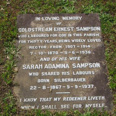 SAMPSON Goldstream Ernest 1870-1936 &amp; Sarah Adamina SILBERBAUER 1867-1937