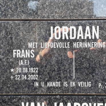 JORDAAN A.F. 1922-2002