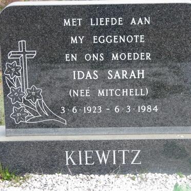 KIEWITZ Idas Sarah nee MITCHELL 1923-1984