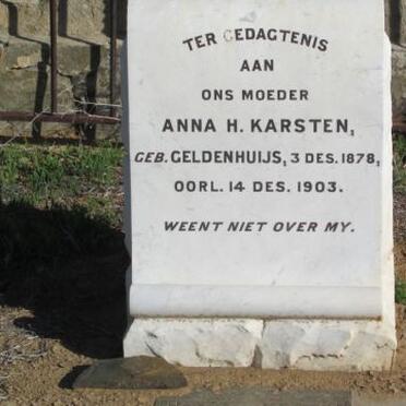 KARSTEN Anna H. nee GELDENHUIJS 1878-1903