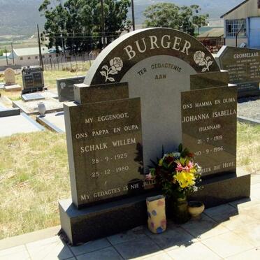 BURGER Schalk Willem 1925-1980 &amp; Johanna Isabella 1919-1996