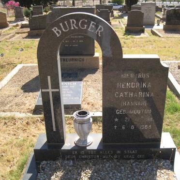 BURGER Hendrika Catharina nee MOUTON 1911-1988