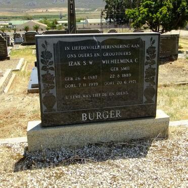 BURGER Izak S.W. 1887-1939 &amp; Wilhelmina C. SMIT 1889-1971