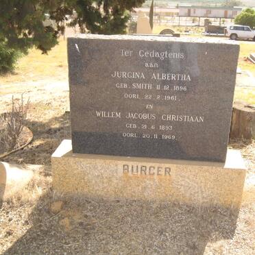 BURGER Willem Jacobus Christiaan 1893-1969 &amp; Jurgina Albertha SMITH 1896-1961